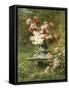 Vase Mit Pfingstrosen in Einem Garten-Louis Marie Lemaire-Framed Stretched Canvas