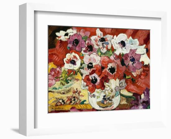 Vase of Anemones (Oil on Canvas)-Louis Valtat-Framed Giclee Print