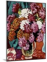 Vase of Dahlias, 1937 (Oil on Canvas)-Louis Valtat-Mounted Giclee Print