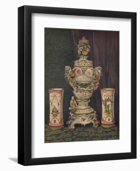 'Vase of Dresden Porcelain and Pair of Porcelain Beakers', 1863-Robert Dudley-Framed Giclee Print