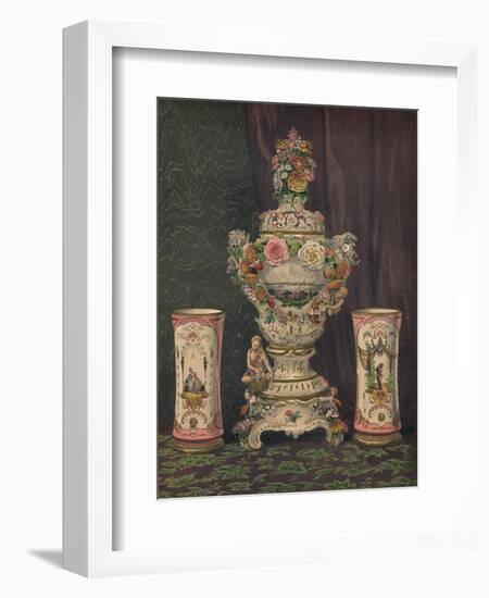 'Vase of Dresden Porcelain and Pair of Porcelain Beakers', 1863-Robert Dudley-Framed Giclee Print