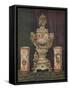 'Vase of Dresden Porcelain and Pair of Porcelain Beakers', 1863-Robert Dudley-Framed Stretched Canvas