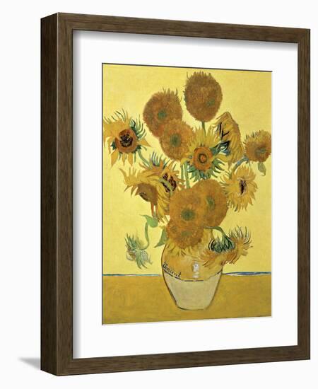 Vase of Fifteen Sunflowers, c.1888-Vincent van Gogh-Framed Premium Giclee Print