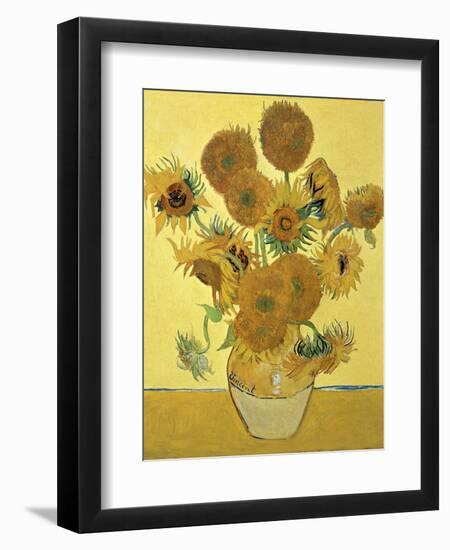 Vase of Fifteen Sunflowers, c.1888-Vincent van Gogh-Framed Premium Giclee Print