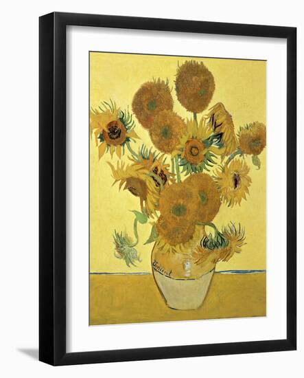 Vase of Fifteen Sunflowers, c.1888-Vincent van Gogh-Framed Premium Giclee Print