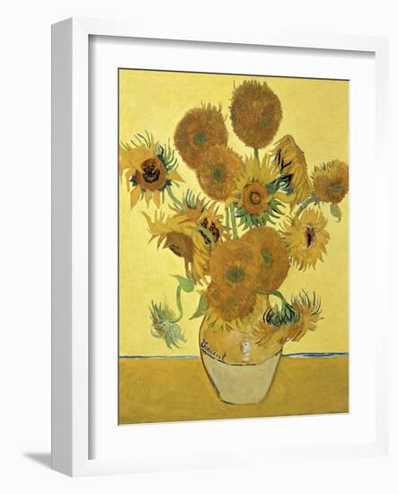 Vase of Fifteen Sunflowers, c.1888-Vincent van Gogh-Framed Premium Giclee Print