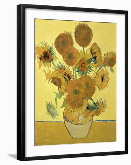 Vase of Fifteen Sunflowers, c.1888-Vincent van Gogh-Framed Premium Giclee Print