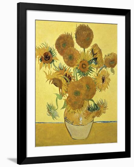 Vase of Fifteen Sunflowers, c.1888-Vincent van Gogh-Framed Premium Giclee Print