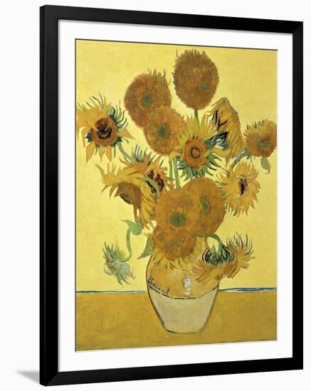 Vase of Fifteen Sunflowers, c.1888-Vincent van Gogh-Framed Premium Giclee Print