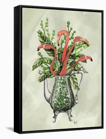 Vase Of Flamingos-Fab Funky-Framed Stretched Canvas