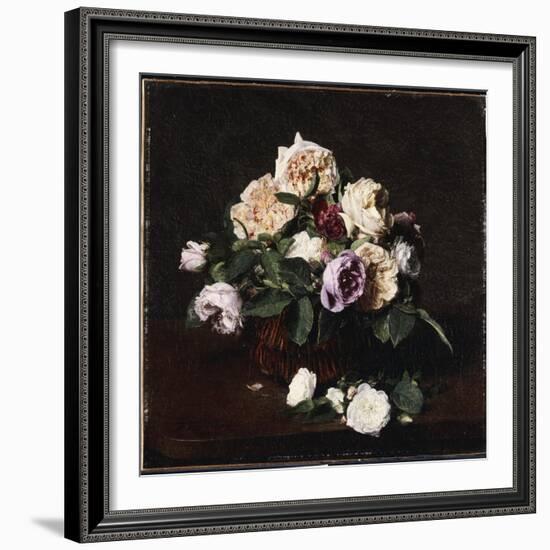 Vase of Flowers, 1876-Ignace Henri Jean Fantin-Latour-Framed Giclee Print