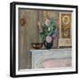 Vase of Flowers and a Clock on a Mantlepiece, C. 1920-Henri Lebasque-Framed Giclee Print