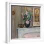 Vase of Flowers and a Clock on a Mantlepiece, C. 1920-Henri Lebasque-Framed Giclee Print