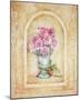 Vase of Flowers and Fresco Background II-C^ Beneforti-Mounted Art Print