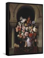 Vase of Flowers in the Window-Francesco Hayez-Framed Stretched Canvas