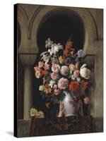 Vase of Flowers in the Window-Francesco Hayez-Stretched Canvas