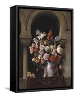 Vase of Flowers in the Window-Francesco Hayez-Framed Stretched Canvas