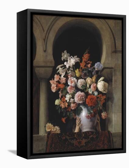 Vase of Flowers in the Window-Francesco Hayez-Framed Stretched Canvas