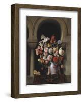 Vase of Flowers in the Window-Francesco Hayez-Framed Giclee Print