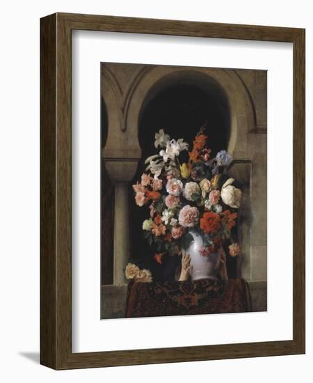 Vase of Flowers in the Window-Francesco Hayez-Framed Giclee Print