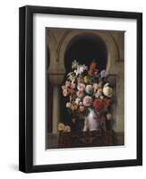 Vase of Flowers in the Window-Francesco Hayez-Framed Giclee Print