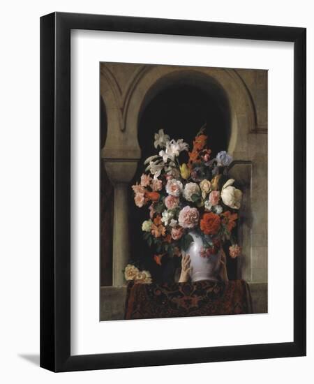 Vase of Flowers in the Window-Francesco Hayez-Framed Giclee Print