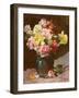 Vase of Flowers (Oil on Canvas)-Georges Jeannin-Framed Giclee Print