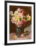 Vase of Flowers (Oil on Canvas)-Georges Jeannin-Framed Giclee Print