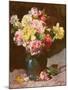 Vase of Flowers (Oil on Canvas)-Georges Jeannin-Mounted Giclee Print