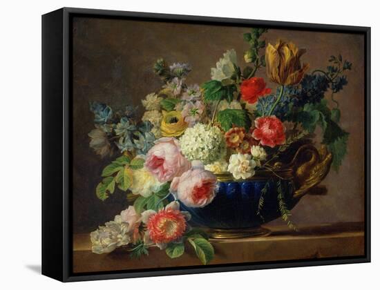 Vase of Flowers (Oil on Canvas)-Gerard Van Spaendonck-Framed Stretched Canvas