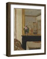 Vase of Flowers on a Mantelpiece, c.1900-Edouard Vuillard-Framed Giclee Print