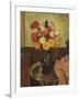 Vase of Flowers on a Round Table, Vase De Fleurs Sur Une Table Ronde, 1920-Suzanne Valadon-Framed Giclee Print