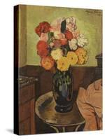 Vase of Flowers on a Round Table, Vase De Fleurs Sur Une Table Ronde, 1920-Suzanne Valadon-Stretched Canvas