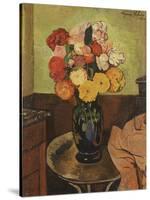 Vase of Flowers on a Round Table-Suzanne Valadon-Stretched Canvas