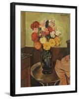 Vase of Flowers on a Round Table-Suzanne Valadon-Framed Giclee Print