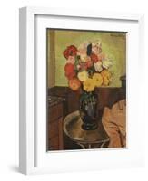 Vase of Flowers on a Round Table-Suzanne Valadon-Framed Giclee Print