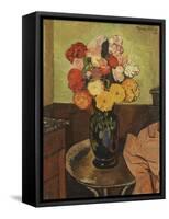Vase of Flowers on a Round Table-Suzanne Valadon-Framed Stretched Canvas