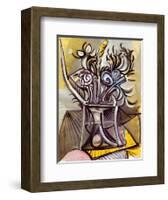 Vase of Flowers on a Table, 1969-Pablo Picasso-Framed Art Print