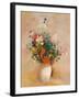 Vase of Flowers (Pink Background)-Odilon Redon-Framed Art Print