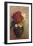 Vase of Flowers, Red Poppy-Odilon Redon-Framed Premium Giclee Print