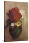 Vase of Flowers, Red Poppy-Odilon Redon-Stretched Canvas