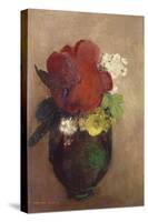 Vase of Flowers, Red Poppy-Odilon Redon-Stretched Canvas