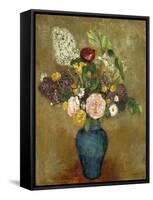 Vase of Flowers; Vase De Fleurs-Odilon Redon-Framed Stretched Canvas