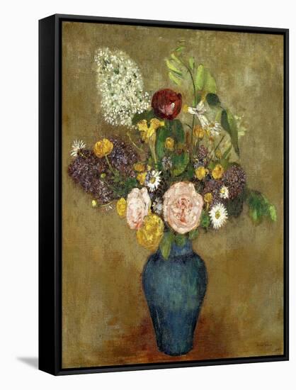 Vase of Flowers; Vase De Fleurs-Odilon Redon-Framed Stretched Canvas