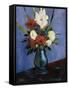 Vase of Flowers with Gladiola and Dahlias; Blumenvase Mit Gladiolen Und Dahlien-Oskar Schlemmer-Framed Stretched Canvas