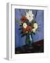 Vase of Flowers with Gladiola and Dahlias; Blumenvase Mit Gladiolen Und Dahlien-Oskar Schlemmer-Framed Giclee Print