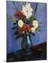 Vase of Flowers with Gladiola and Dahlias; Blumenvase Mit Gladiolen Und Dahlien-Oskar Schlemmer-Mounted Giclee Print