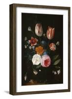 Vase of Flowers with Tulips, Roses and Carnation-Jan van Kessel-Framed Giclee Print