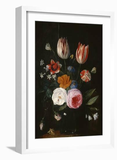 Vase of Flowers with Tulips, Roses and Carnation-Jan van Kessel-Framed Giclee Print