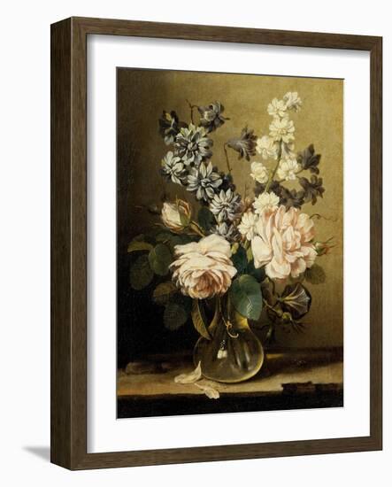 Vase of Flowers with Two Roses-Ludovico Stern-Framed Giclee Print